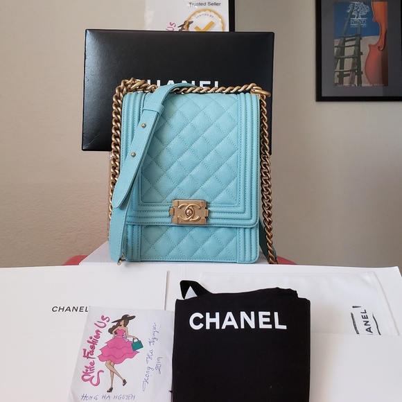 Chanel boy caviar north south blue bag - Picture 4 of 16